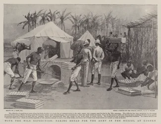 Met de Nijl-expeditie, brood bakken voor het leger in de Nuzzul bij Kosheh